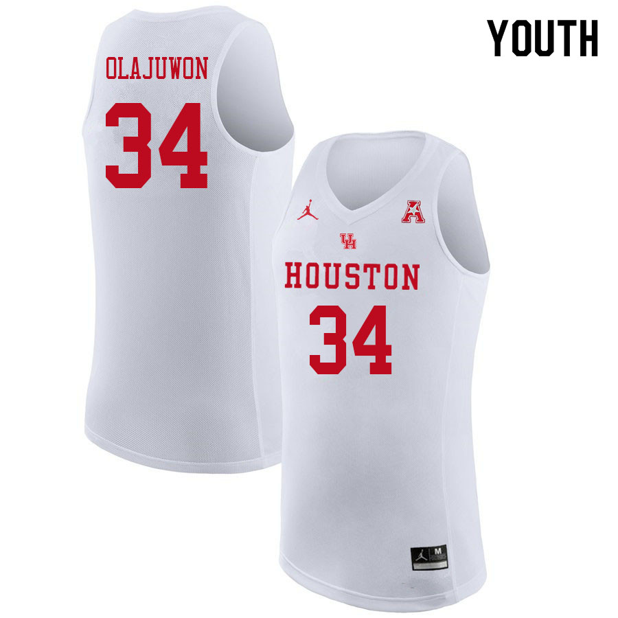 Jordan Brand Youth #34 Hakeem Olajuwon Houston Cougars College Basketball Jerseys Sale-White